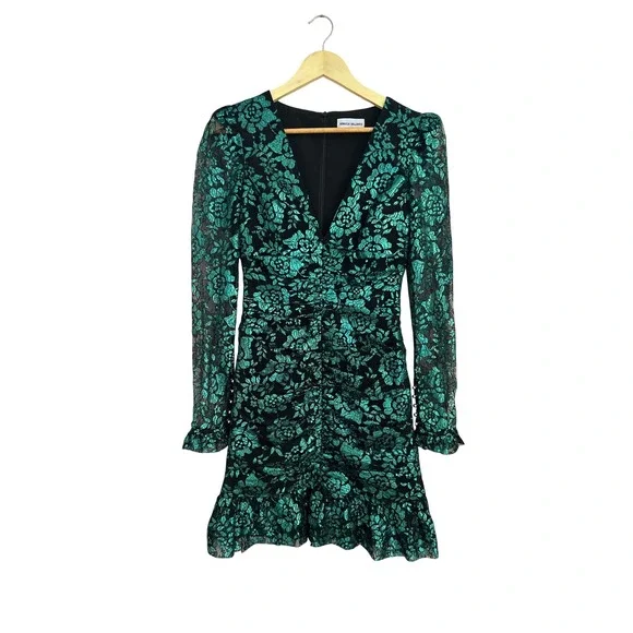rebecca vallance green dress Erin Long Sleeve Midi Dress Emerald Green – Rebecca Vallance